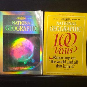 vintage centennial 1988 national geographic magazines x2